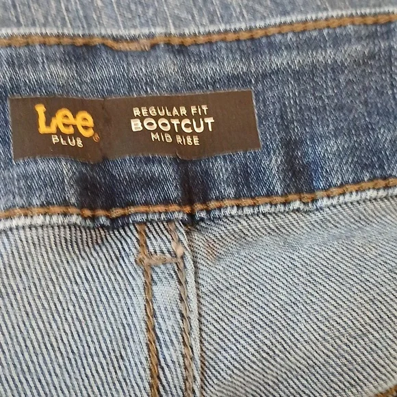 Lee Regular Bootcut Midrise Jeans Womens  16 Casual Mom Jeans  Blue Denim - Picture 3 of 5